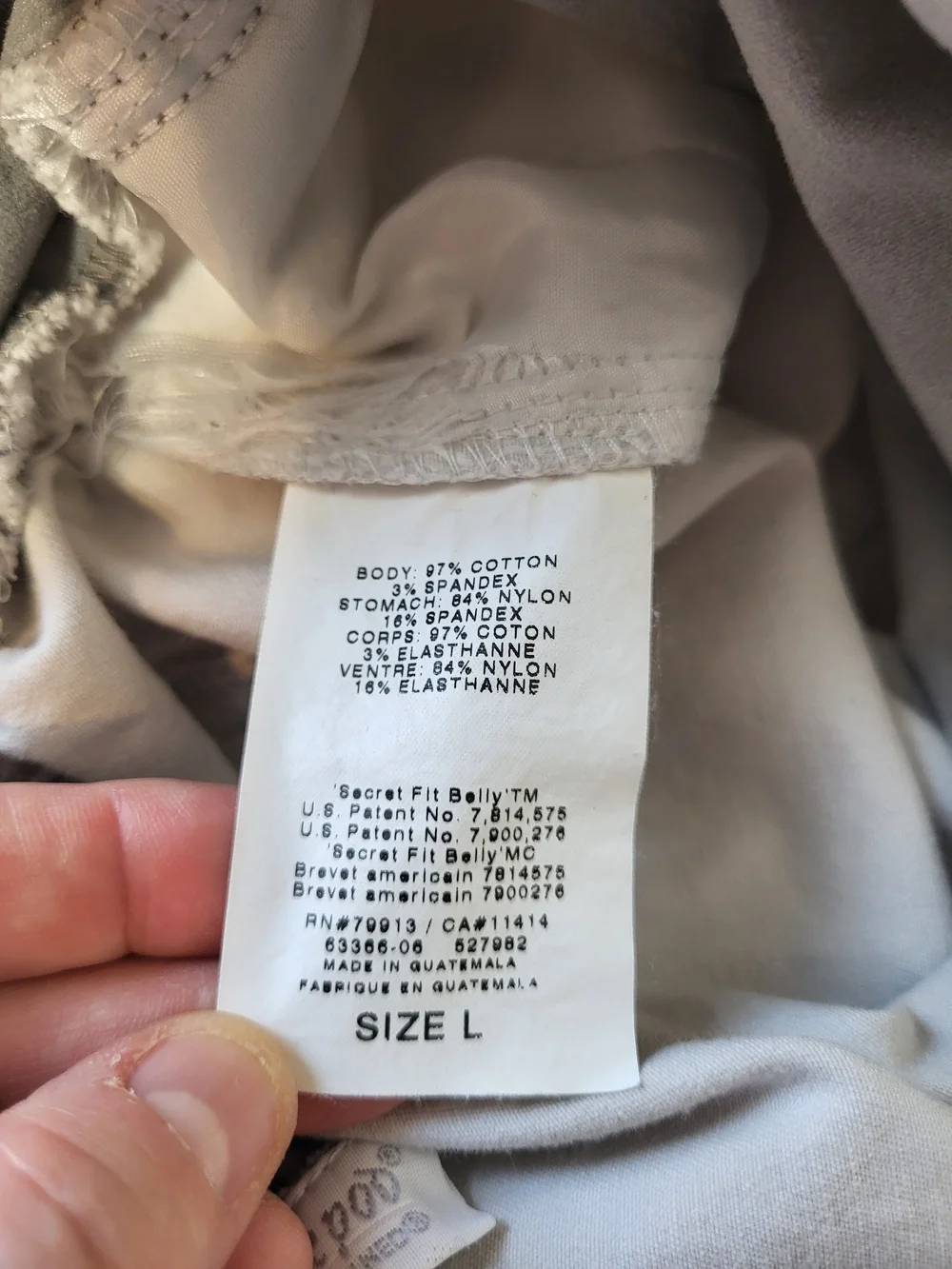 A Pea in the Pod Wide-Leg Maternity Pants in Light Gray and White - Picture 5 of 6